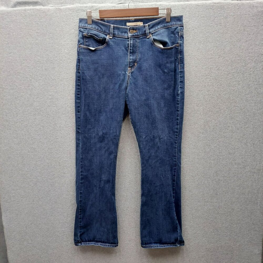 Levis Womens Classic Bootcut Jeans Size 12 Blue Denim Water<Less Technology
